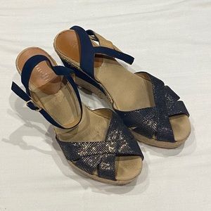 🤩 Navy & Gold Shimmer Wedges